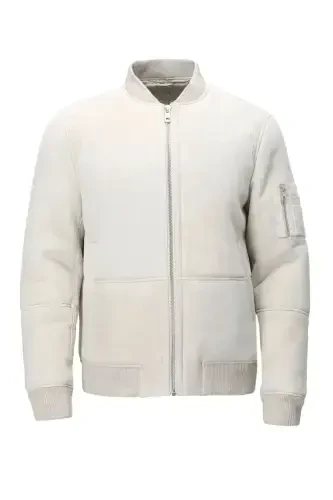 Beige Leather Jacket - 7