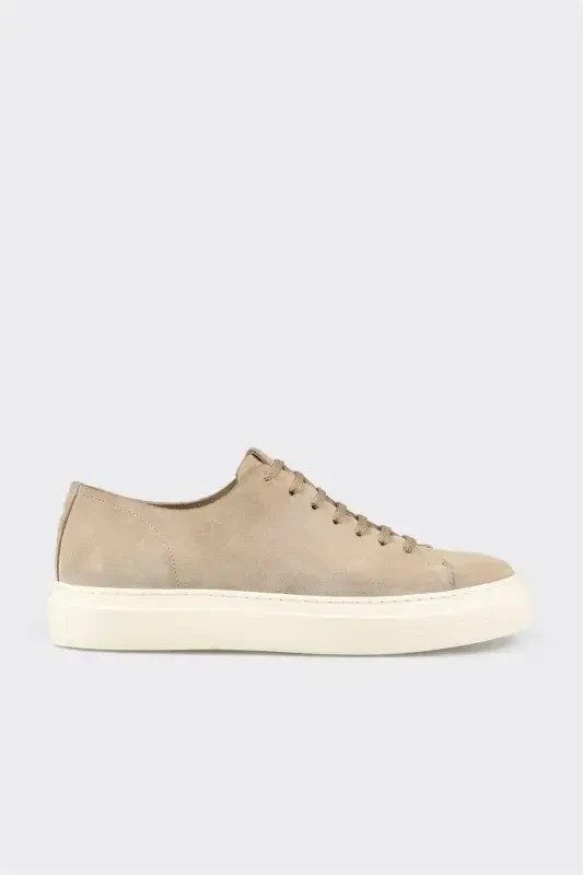 Beige Leather Men's Sneaker - 1