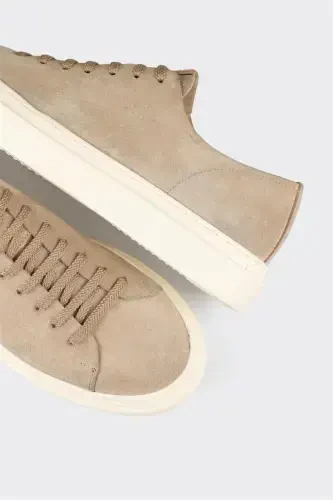 Beige Leather Men's Sneaker - 5