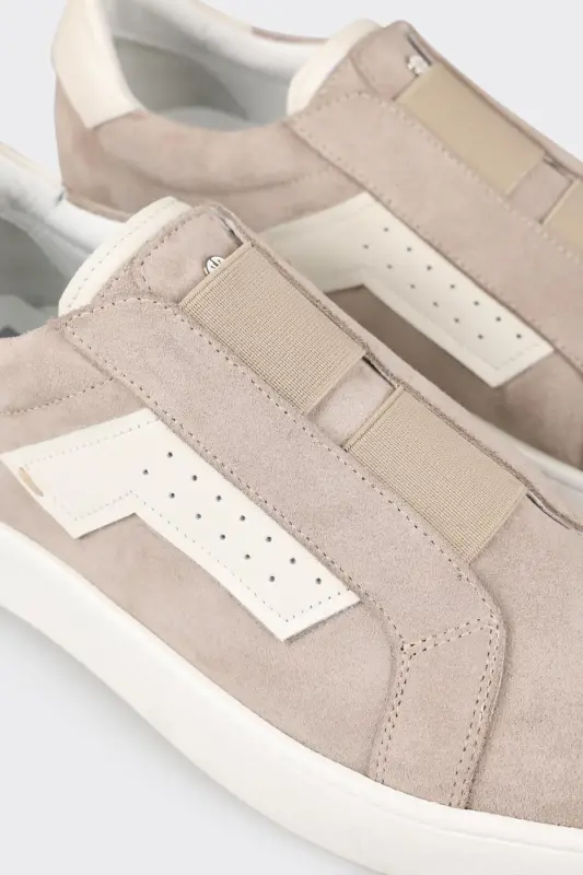Beige Leather Men's Sneaker - 5