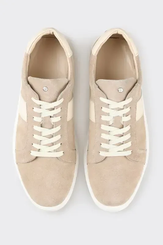 Beige Leather Men's Sneaker - 4