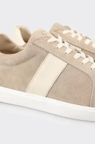Beige Leather Men's Sneaker - 5
