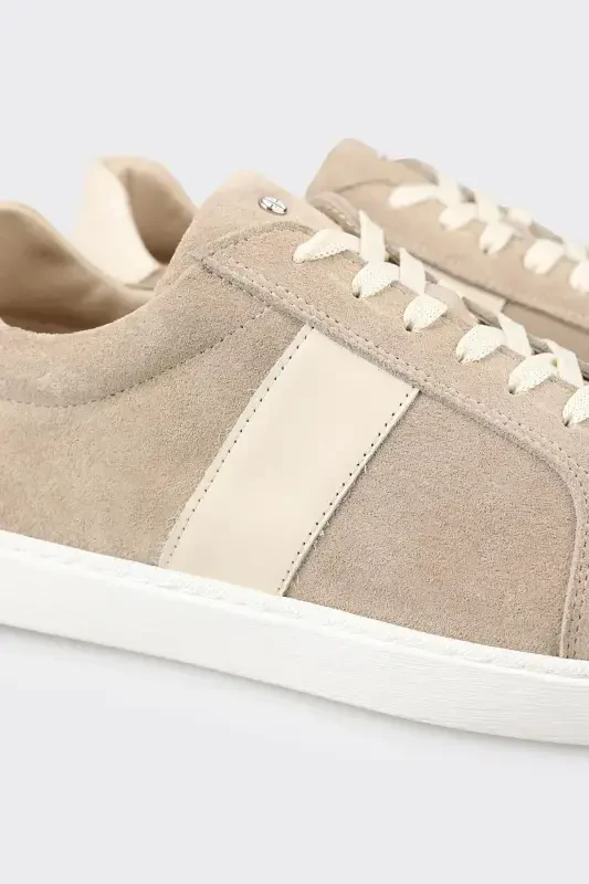 Beige Leather Men's Sneaker - 5