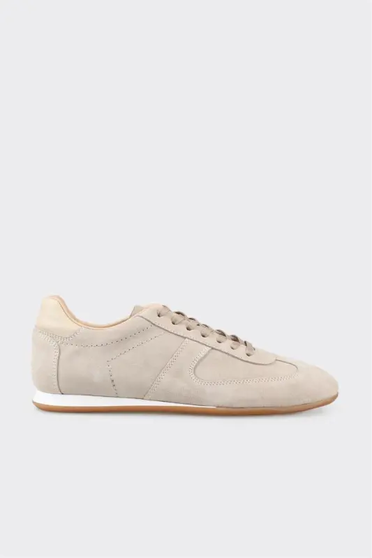 Beige Leather Women's Sneakers - Beige - ELLE SHOES