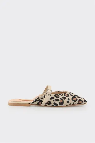 Beige Leather Women's Sport Sandals - 1