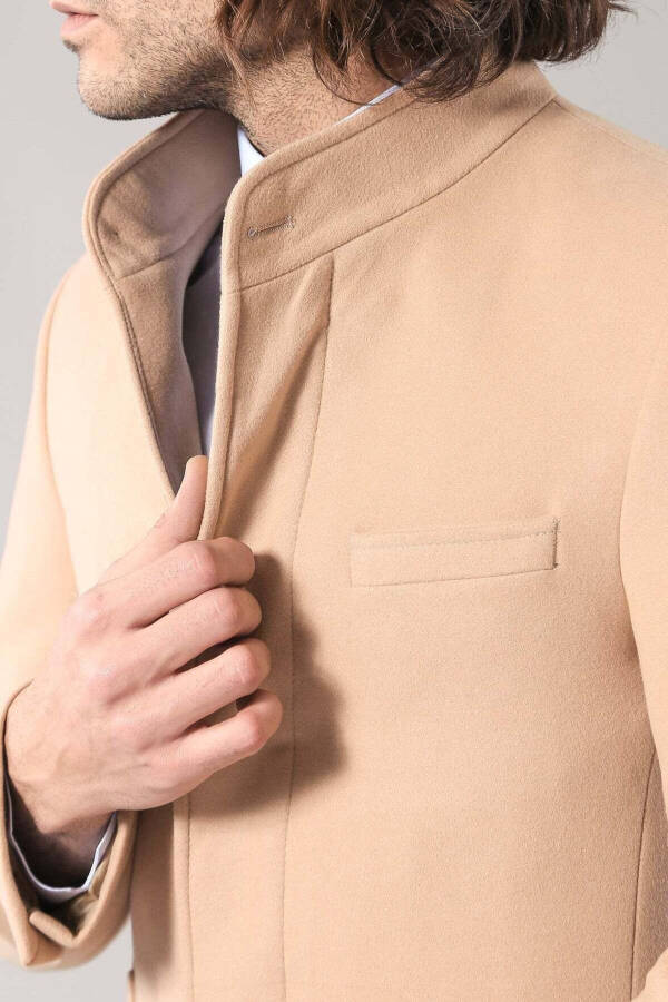 Beige long men's coat - 2