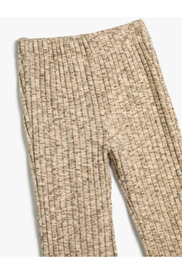 Beige Melange Girls Sweatpants - 3