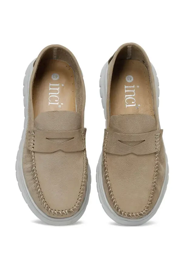 Beige Men's Comfort Shoes - 4