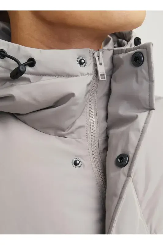 Beige Men's Jacket 12256974_JJEBRADLEY PUFFER HOOD SN - 5