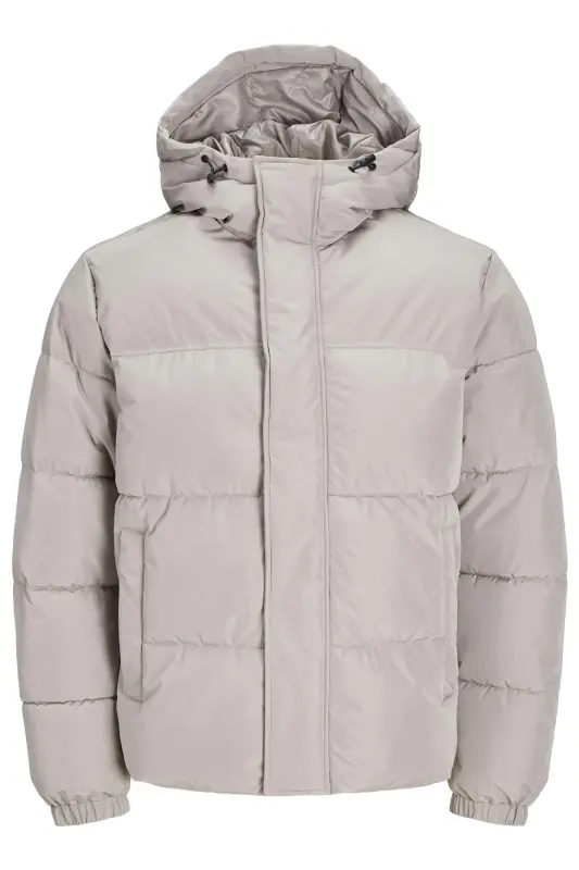 Beige Men's Jacket 12256974_JJEBRADLEY PUFFER HOOD SN - 2