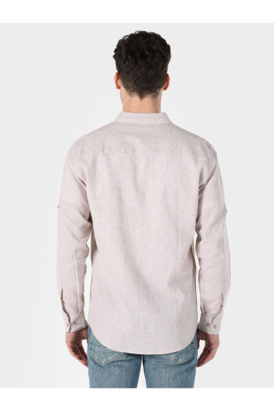 Beige Men's Long Sleeve Shirt - 2