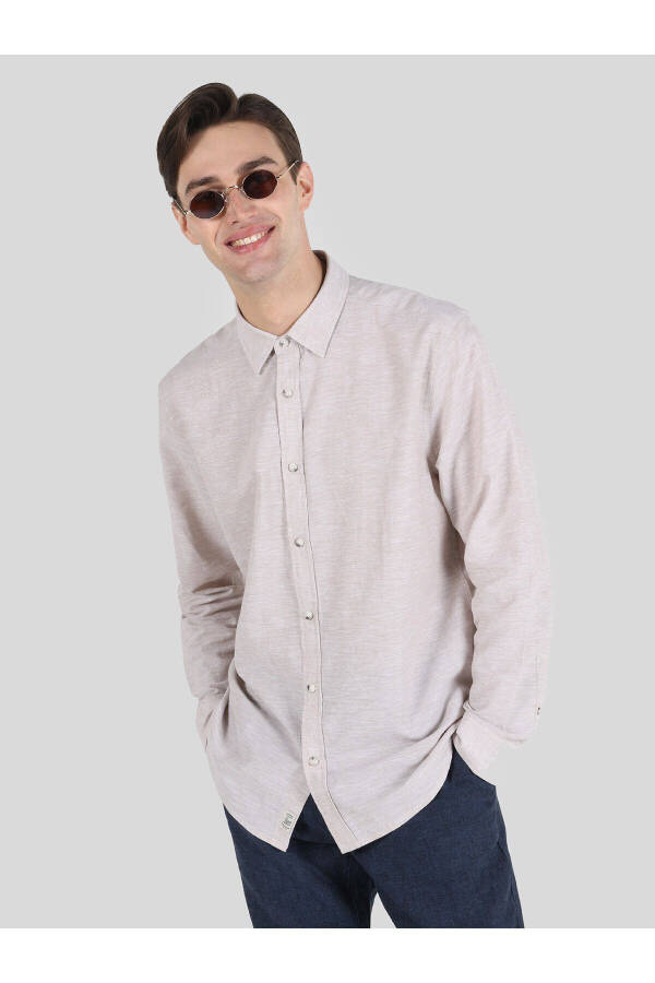 Beige men's shirt - 5