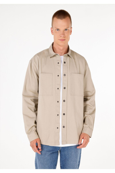 Beige men's shirt - 8