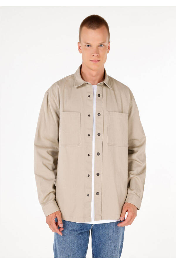 Beige men's shirt - 8