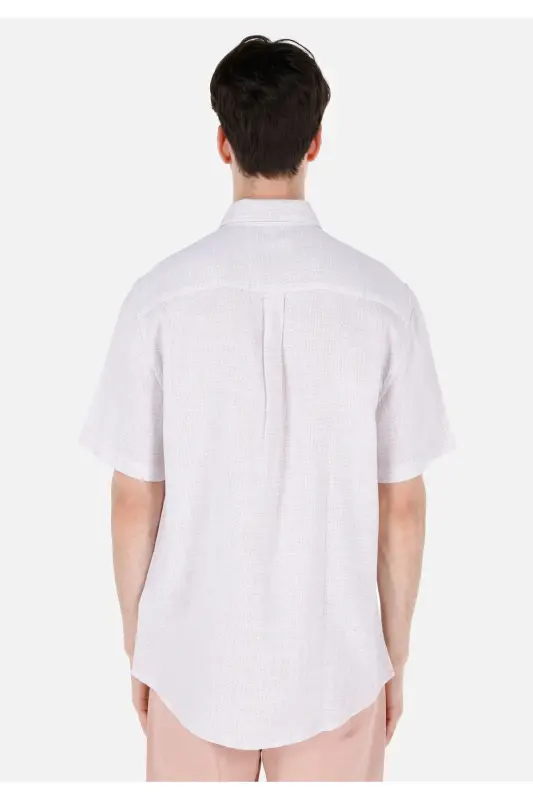 Beige men's shirt, short sleeve. - 2