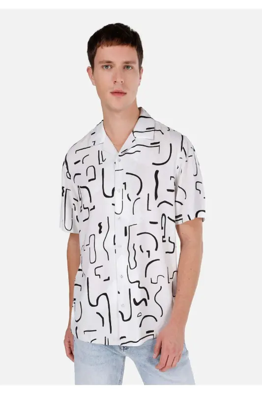 Beige men's short sleeve shirt - COLIN’S