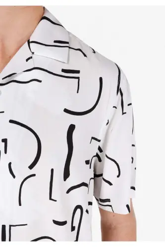 Beige men's short sleeve shirt - 5