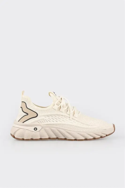 Beige Men's Sneakers - 1