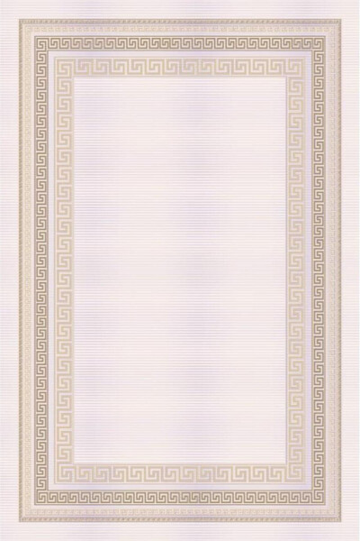 Beige Modern Patterned Machine Carpet 6815 - 2