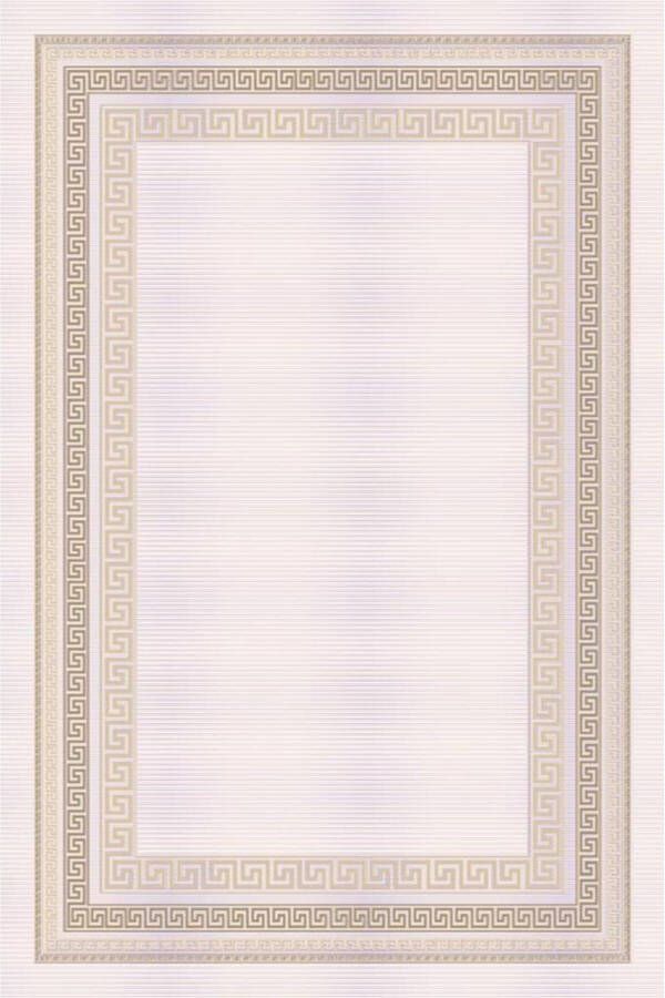 Beige Modern Patterned Machine Carpet 6815 - 2