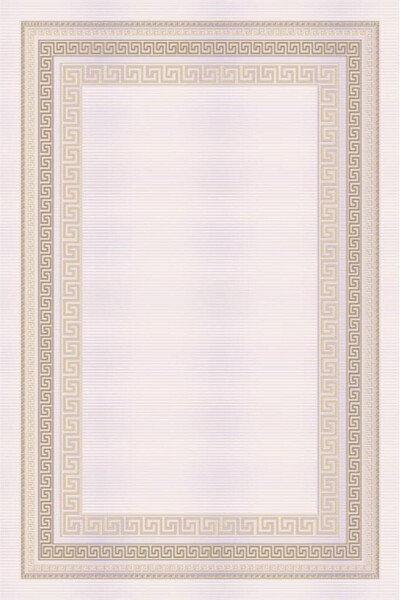 Beige Modern Patterned Machine Carpet 6815 - 1