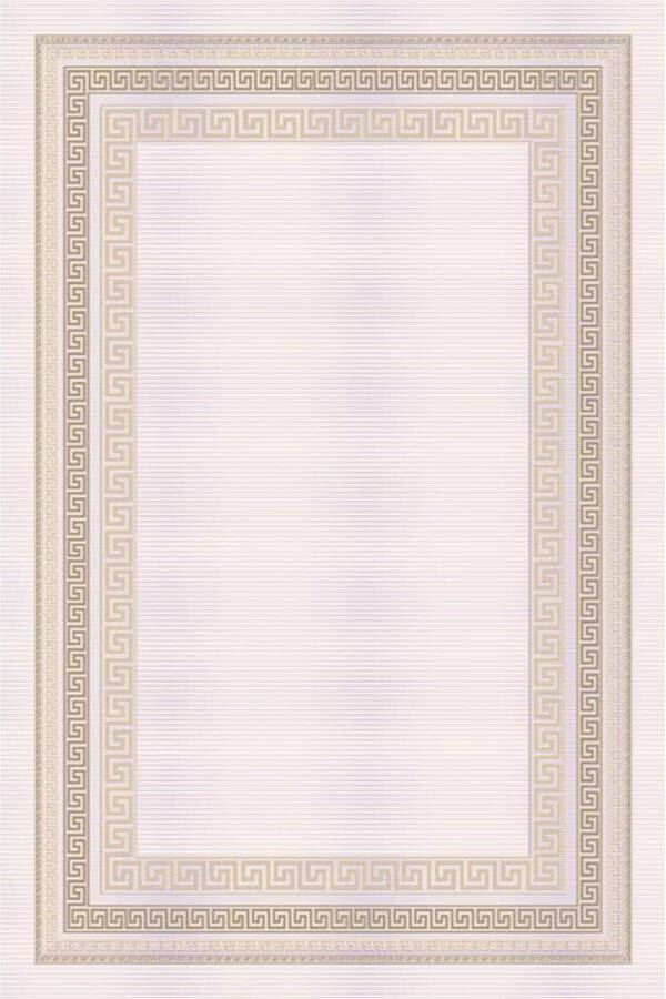 Beige Modern Patterned Machine Carpet 6815 - 1