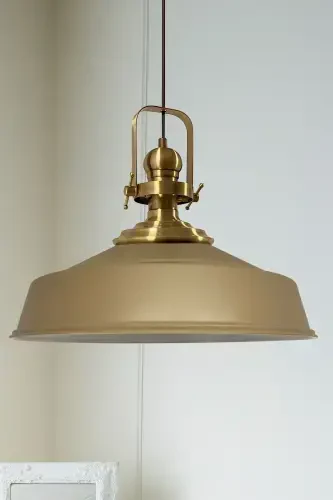 Beige Noble Single Chandelier Antique Hood Retro Pendant Lamp Restaurant Cafe Hall Chandeliers-Beige - 1