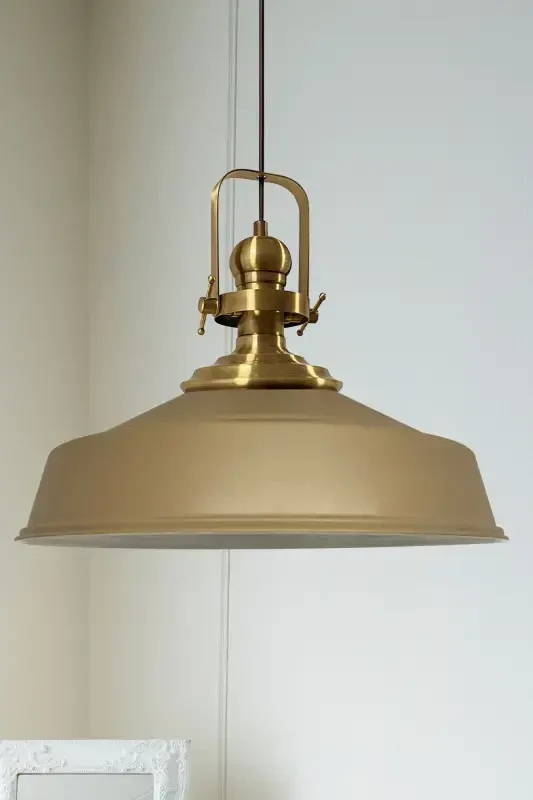 Beige Noble Single Chandelier Antique Hood Retro Pendant Lamp Restaurant Cafe Hall Chandeliers-Beige - BAMYUM