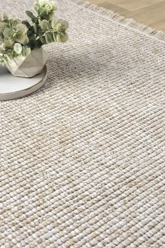 Beige Oval Woven Carpet Living Room Bedroom Hallway Runner Rug BEIGE OVAL-Beige 10 - 2