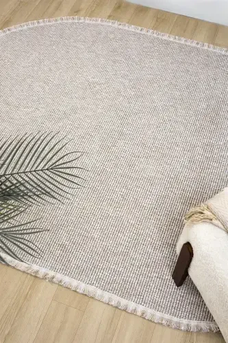 Beige Oval Woven Carpet Living Room Bedroom Hallway Runner Rug BEIGE OVAL-Beige 10 - 4