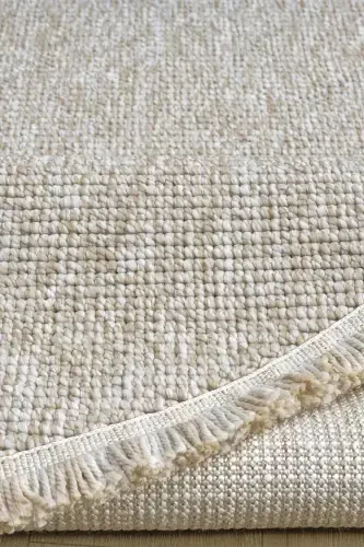 Beige Oval Woven Carpet Living Room Bedroom Hallway Runner Rug BEIGE OVAL-Beige 10 - 7