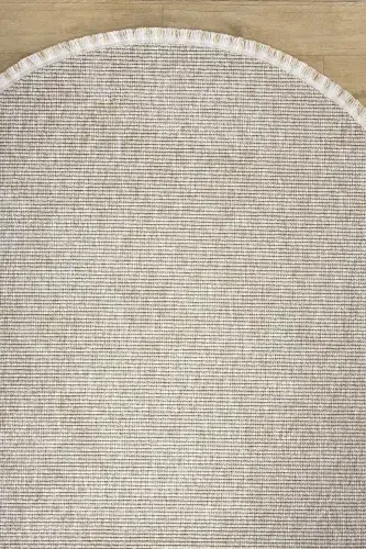 Beige Oval Woven Carpet Living Room Bedroom Hallway Runner Rug BEIGE OVAL-Beige 10 - 8