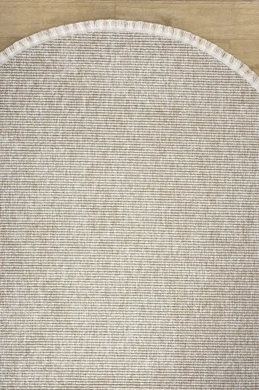 Beige Oval Woven Carpet Living Room Bedroom Hallway Runner Rug BEIGE OVAL-Beige 10 - 8