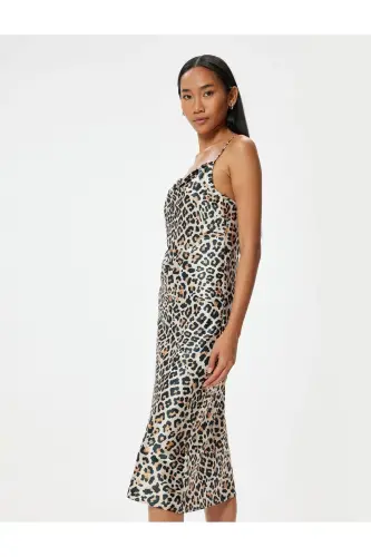Beige Patterned Women's Dress 4SAK80144FW - KOTON (1)