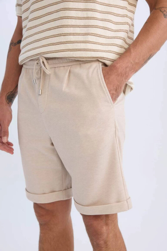 Beige Pike Bermuda Shorts - 1
