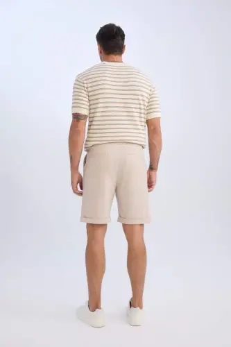 Beige Pike Bermuda Shorts - DEFACTO (1)