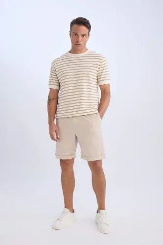 Beige Pike Bermuda Shorts - 3