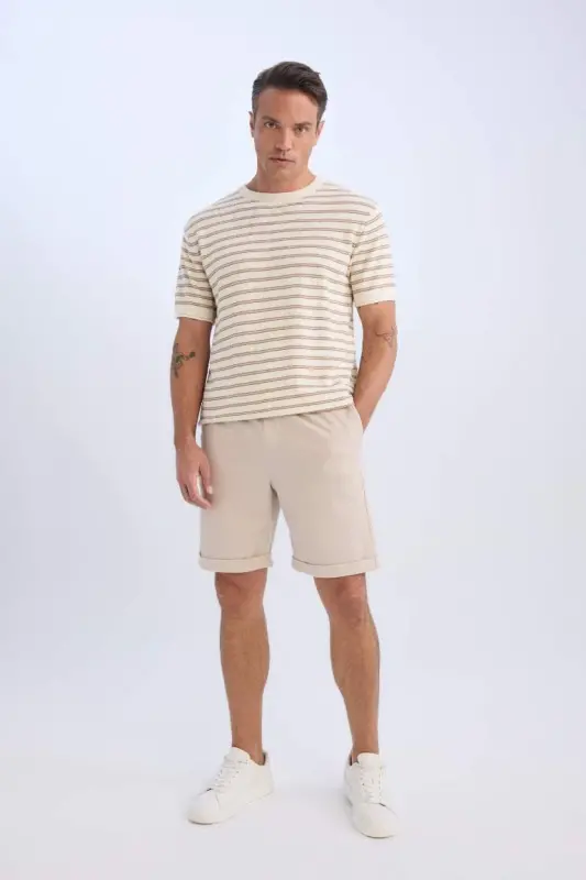 Beige Pike Bermuda Shorts - 3