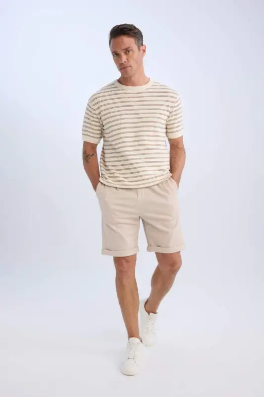 Beige Pike Bermuda Shorts - 4