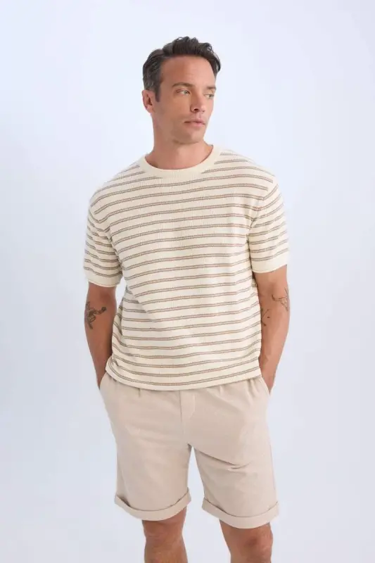 Beige Pike Bermuda Shorts - 5