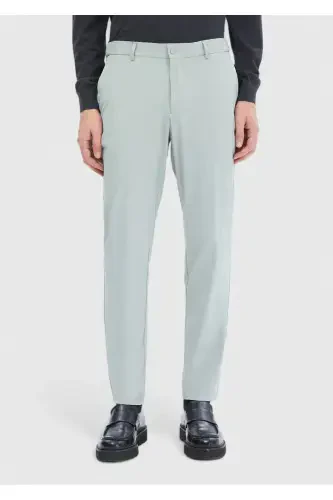 Beige Plain Knit Jogging Fit Casual Pants - RAMSEY (1)