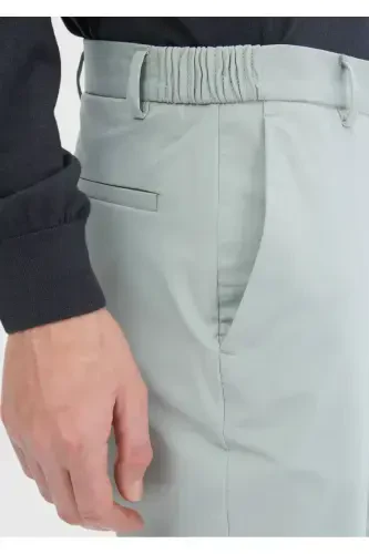 Beige Plain Knit Jogging Fit Casual Pants - 3