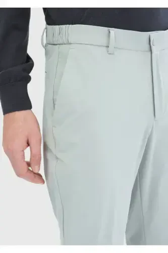 Beige Plain Knit Jogging Fit Casual Pants - 4