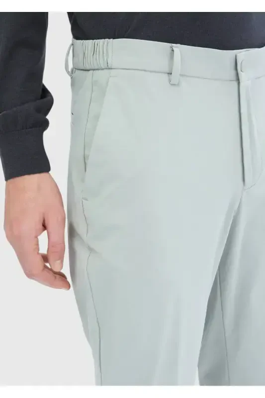 Beige Plain Knit Jogging Fit Casual Pants - 4