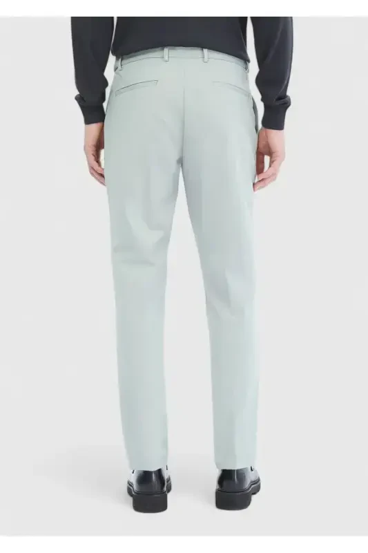 Beige Plain Knit Jogging Fit Casual Pants - 5