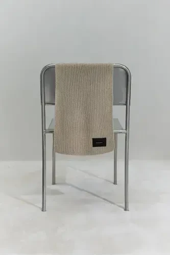 Beige Plain Knitwear Scarf-Beige - SUUD COLLECTION (1)