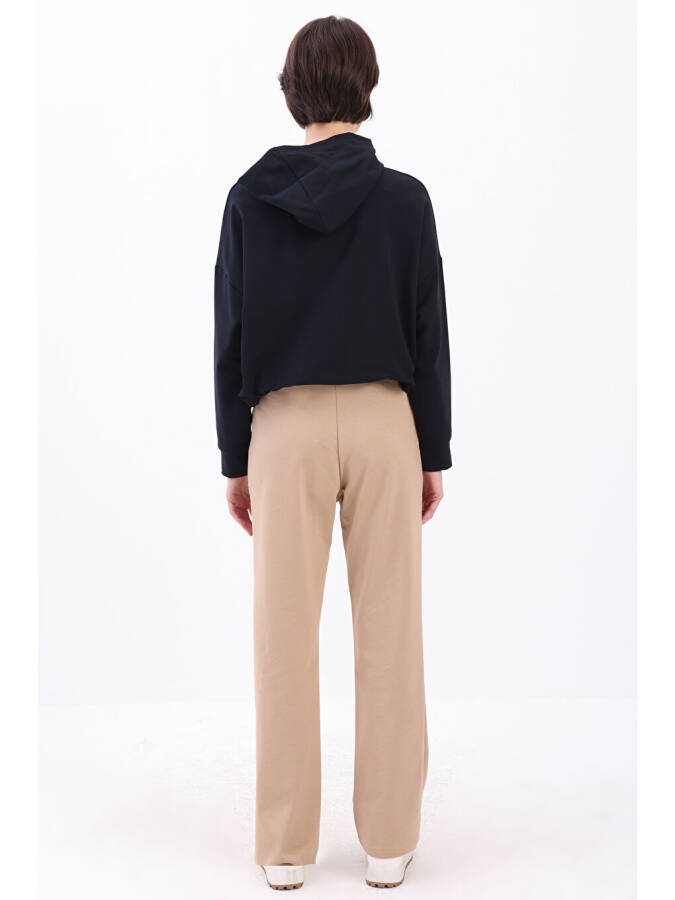 Beige Pocketed Sweatpants-Beige - 4