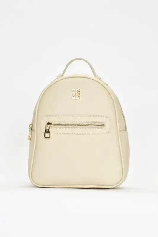 Beige Print Women's Backpack 05PO22Y1541-Print Beige - 2