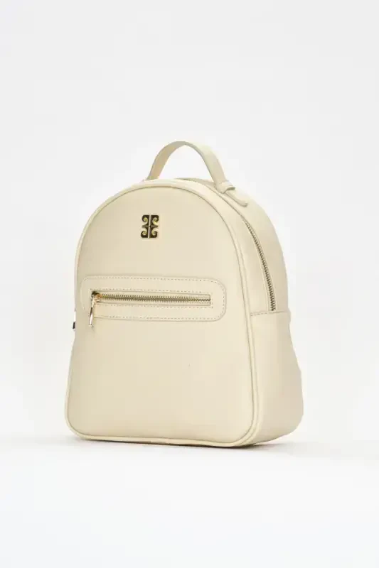 Beige Print Women's Backpack 05PO22Y1541-Print Beige - 3