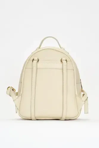 Beige Print Women's Backpack 05PO22Y1541-Print Beige - 6